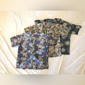 LOT OF THREE (3) XL FLORAL PRINT COOKE STREET COTTON HAWAIIAN SHIRTS (EUC)